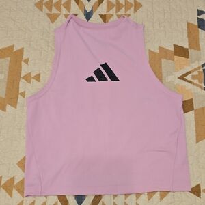 Adidas Light Pink Tank Top with Black Logo Size SM